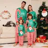 Kvinnors sömnkläder jul förälder-barn pyjama set familj nattkläder kvinnor män barn jultomten tryckt långärmade byxor hemkläder
