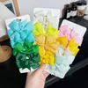 Hair Accessories 4Pcs/Set Print Ribbon Bowknot Bows Clip Printed Hairpins Children Barrettes Handmade Gift Kids