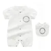 Cotton Toddler Kids Clothing Sets Designer Baby Rompers Newborn Infant Short Sleeves Jumpsuit Hat Bibs 3 Piece Set