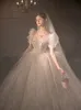 2024 بالإضافة إلى الحجم فستان الزفاف Vestido de Novia Princess Crystal Mermaid Bride Bride With Train Train Arecer Device Made Ordals Gorns Garden Garden Wed Wed