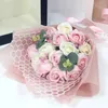 JAROWN Soap Flower Rose Artificial Flower Bouquet Pink Rose Fake Flower Wedding Decoration Valentines Day Birthday Gift Flower 240105