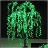 Julekorationer LED Artificial Willow Wee Tree Light Outdoor Use 1152 st -lysdioder 2m höjd Regntät dekoration Drop Delivery Hom DHQGN