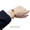 High quality Edition Bracelet Light Luxury Van Four leaf clover bracelet with internet red and gold plated double sided fritillaria simple With Box Jun