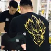 Homens camisetas Verão Ginásio Homens Camisetas Japonês Anime Goku Impressão Fitness Manga Curta Camisetas Mulheres 100 Algodão Camisetas Tee Roupas 2023 T240105