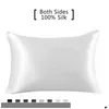 Pillow Case Silk Pillowcase Ice 100% Pure Natural Mberry Standard Size Cases Er D Drop Delivery Home Garden Textiles Bedding Supplies Dhwva