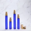 Wholesale Empty Blue 10ml Glass Perfume Spray Atomizer Bottles 13OZ Women Cosmetic Container Portable Travel Refillable 240104