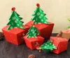 20 Stück / Los Weihnachtsbaum-Form-Geschenkbox mit gebundenen Glocken 3D-Süßigkeitsschachtel-Paket Cartoon-gedrucktes Bastel-Rot-Geschenkpapier-Box293v8072517