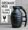 Mugs Creative Grenade Cup med Cover Ceramic Mine Mug Military Personality Trend Funny Office Coffee Drinking Student Gift