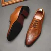 Chaussures en cuir Oxford à lacets pour hommes, confortables et durables, formelles, faites à la main, pour robe de marié, chaussure de mariage