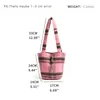 MABULA Rosa Braun Gestreifte Damen Kunstfell Sling Bucket Bag y2k Vintage Winter Plüsch Schulter Hobo Geldbörse Casual Tote Handtasche 240104