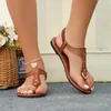 Schnalle Sandalen Damenschuhe Frau Flach Ausländisch PU Handel Bequem Nationalität Wind Sommer 944