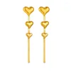 Brincos de argola tendência de aço inoxidável formato de coração encantos moda borla corrente dourada mulheres joias amigos presentes