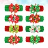 Bandanas 8pcs Christmas Bowknot zespół Kolny nakrycie głowy Baby Grosgrain Ribbon Bow Akcesoria dla dzieci dzieci