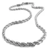 Chaînes 2mm-5mm Collier en acier inoxydable Twisted Corde Chaîne Lien pour hommes Femmes 45cm-75cm Longueur avec sac Veet Drop Livraison Bijoux N Dh5Us