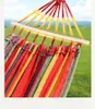 Single Double hammock 200X150cm outdoor anti-rollover canvas hammock swing mesh wooden stick double thickening 240104