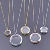 Collares colgantes 10 unids / lote Acero inoxidable 20-40 mm Medallón flotante redondo Titular de la moneda Locket Relicario para mujeres Hombres Joyería