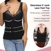 Mulheres Shapers Mulheres Barriga Controle Shapewear Tops Térmicos Tempo Frio Quente Sob Roupas Buit em Sutiã Lace Tank Top Undershirt