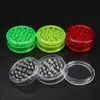 Three-layer plastic smoke grinder acrylic flat round tines manual grinder 28mm - 60mm Wsakw