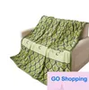 Top Designer Blanket Green Mesh Lace Letter Logo Blanket Office Nap Blanket Winter Thickened and Warm Flannel Travel Blanket 150 x 200cm with Gift Box