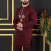 Dashiki African Men Wear 2 Pieces Outfits Long Sleeve Ethnic Top And Pants Sets Wedding Prom Kaftan Luxury Elegant Men Clothing 240104