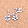 Charms 20st Flower Branch 50x31mm Antika hängsmycken Vintage Tibetan Silver smycken DIY för armbandhalsband