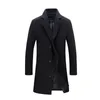 Jaquetas masculinas homens moda slim se encaixa casacos negócios homens longo inverno à prova de vento outwears plus size 5xl preto de alta qualidade