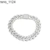 Factory Wholesale 925 Solid Silver D Color VVS Iced Out Hip Hop Jewelry Moissanite Diamond Cuban Link Chain Bracelet Men