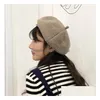 Basker 7 färg kvinnor basker vinter varm mössa japansk stil tråd stickad hatt fasta mössor stretchig platt snygg trilby utomhushattar d dhs9c