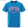 Męskie koszulki New York Brooklyn Pink City List T-shirts Man Casual Cotton T-Shirt Letni oddychanie odzieży TEE Casual Loose Male T Shirt T240105