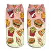 Calzini da donna Divertenti simpatico cartone animato di patate hamburger cane macaron cibo stampa felice giapponese harajuku skateboard corto ankel