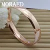 925 Sterling Silver Smooth Solid Armband Bangles For Women Lady Charm Party Luxury Jewelry Rose Gold Bangle 240104