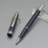 luxury Little Prince Blue and Silver 163 Roller ball pen Ballpoint pen Fountain pen office stationery brand Write refill pen 240105