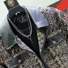 PFHQ 2023 Patchwork Leder Jacken Für Männer Langarm Turndown Kragen Kontrast Farbe Mantel Männer der Sommer Mode 21F3421 240105