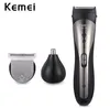 Aparador de cabelo Kemei 3 em 1 Barbeador elétrico recarregável Nariz Clipper Profissional Barba Navalha Hine Km-14075302774 Produto de entrega direta Dh5Am