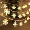 1-pack kleurrijke LED-sneeuwvlokgordijnlicht, romantische kerstgordijnlichtslingers, sprookjeslichtslingers voor bruiloftsfeest, huistuin slaapkamer lichtslingers