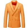 Costumes pour hommes mode décontracté Boutique affaires couleur unie Double boutonnage costume veste Blazers manteau