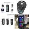 Altoparlanti portatili Altoparlante Bluetooth per danza quadrata di grandi dimensioni Led Colorf Light Soundbar Colonna Ktv Soundbox Subwoofer wireless Hifi Boombox Dhakw