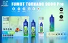 원본 Randm Fumot Tornado 9000 Pro 9k 퍼프 퍼즈 일회용 vape 18ml 0% 2% 3% 5% 20 전자 담배 9k 퍼프의 맛