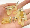 Jewelry Natural Gem Stone Quartz Crystal Fluorite Citrine Hexagonal Pendulum Reiki Charm Pendants Diy Jewelry Making Necklaces 24pcs