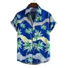 Camicie casual da uomo Stampa 3D Piante Foglie Grafica per uomo Donna Camicia da spiaggia hawaiana Manica corta Streetwear Camicetta con risvolto Top Abbigliamento