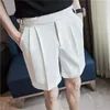 Herenshorts Mannen ademen cool streetwear korte Koreaanse geplooide zomer witte bermuda werkkleding kleding 29-36