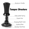 51mm 53mm 58mm Coffee Tampers Spring Loaded Tamper Ripple Base Aluminum Self Leveling Espresso Kit 240104