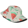 Berets een plakje zomer - slanke pastel watermeloenpatroon emmer hoeden Panama voor man vrouw Bob Fisherman unisex caps