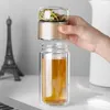 Tea Water Bottle High Borosilicate Glass Double Layer Tea Water Cup Infuser Tumbler Drinkware Water Bottle With Tea Filter 240104