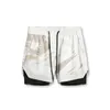 Men's Shorts 2024 Summer Fashion Quick-drying 2-in-1 Multi-pocket Double-layer Fitness Lace-up Sports Pants