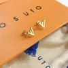 Mini luxe lettre Stud Design pour femmes Couples cadeaux boucles d'oreilles marque de créateur bijoux avec boîte nouvel anniversaire amour boucles d'oreilles classique plaqué or boucles d'oreilles