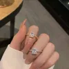 Bague de mariage en argent Sterling 925 pour femmes, bijoux de fiançailles en diamant pour couple, ensembles de bagues de mariée