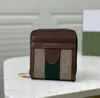 Ophidia clássico porta-cartões 658552 bege ébano lona vermelho verde listrado fita feminina vintage couro moeda bolsa carteiras com presente