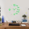 Wall Clocks Stick On Clock Frameless Round Shape Silent Creative Fashion Decoration Sticker Decorative