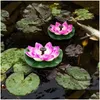 Decorações de jardim Pássaro Banho Lotus Fonte Solar Waterscape Flutuante Água para Fish Tank Piscina Decoração Drop Delivery Home Pátio La Dh1Oi